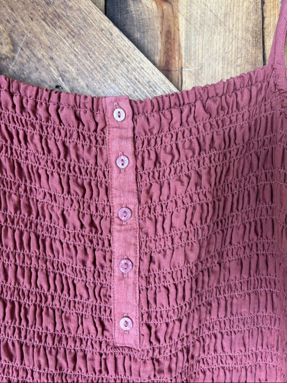 Smocked Spaghetti Strap Maxi Dress - Dusty Rose - Picture 3 of 10